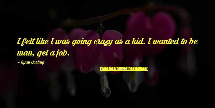 I'm Going Crazy Quotes By Ryan Gosling: I felt like I was going crazy as