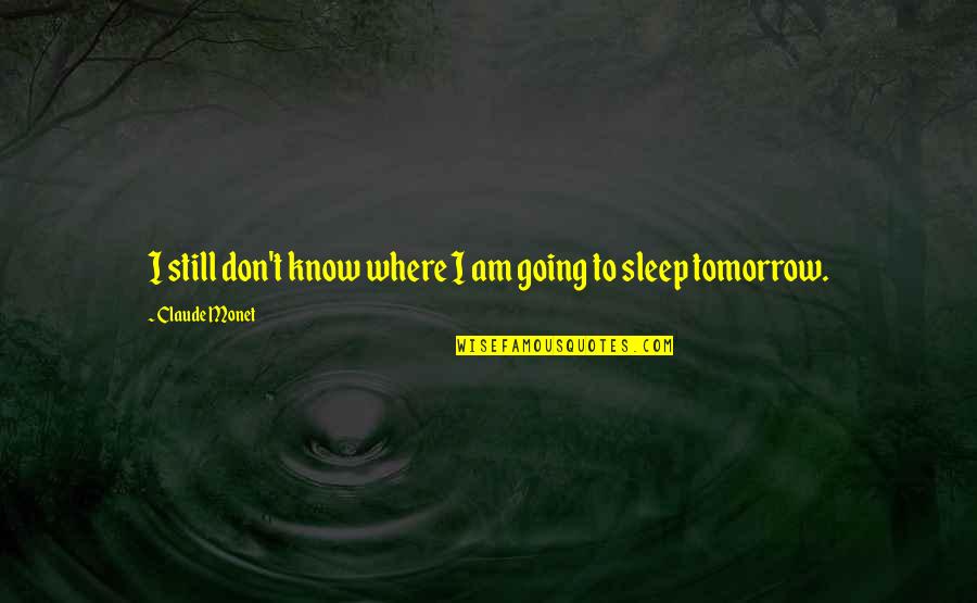 I'm Going To Sleep Quotes By Claude Monet: I still don't know where I am going