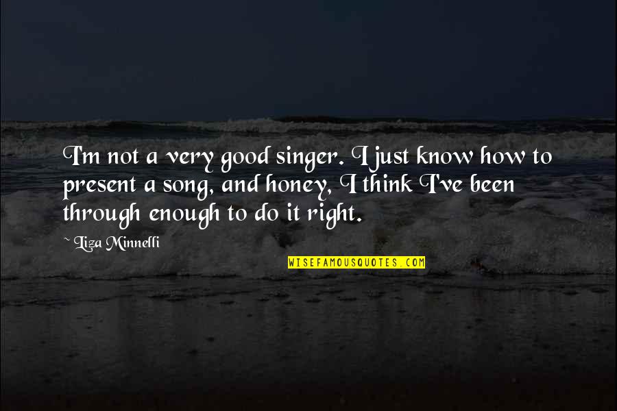 I'm Good Enough Quotes By Liza Minnelli: I'm not a very good singer. I just