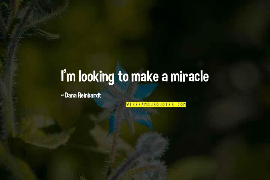 I'm Good Looking Quotes By Dana Reinhardt: I'm looking to make a miracle