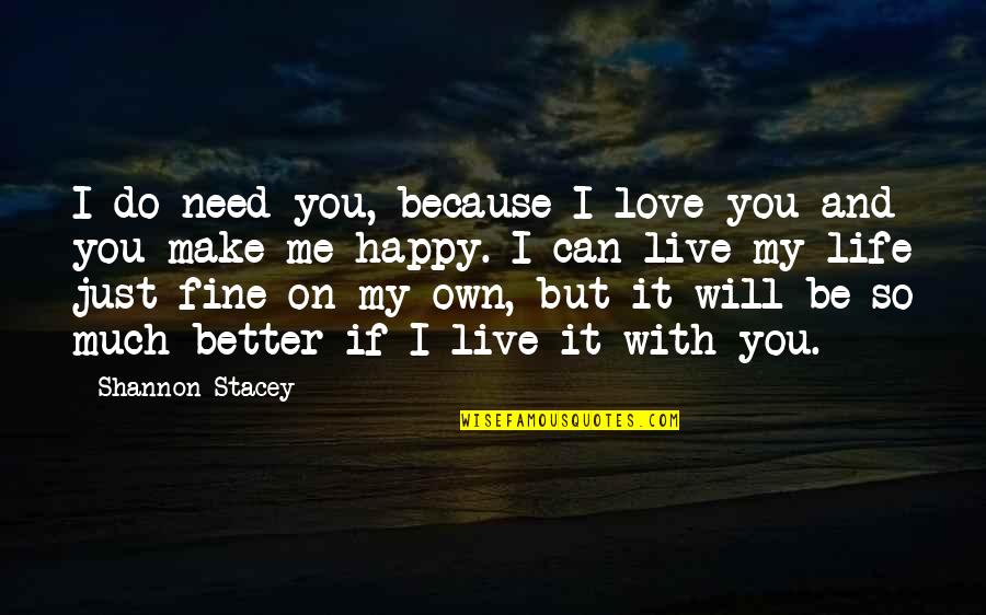 I'm Happy Because You're Happy Quotes By Shannon Stacey: I do need you, because I love you