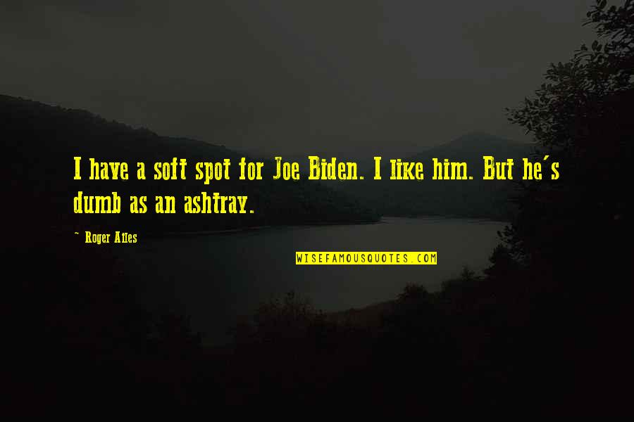 Im Happy For You Even Though Quotes By Roger Ailes: I have a soft spot for Joe Biden.