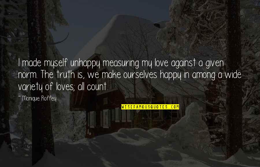 I'm Happy In Love Quotes By Monique Roffey: I made myself unhappy measuring my love against