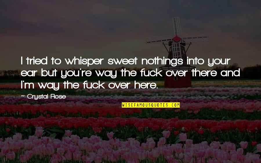 I'm Here And You're There Quotes By Crystal Rose: I tried to whisper sweet nothings into your