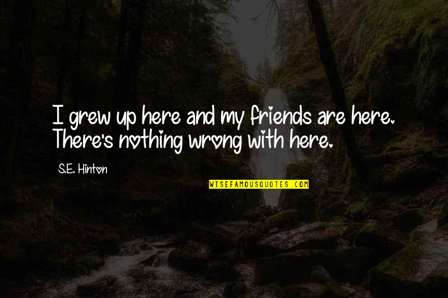 I'm Here For You Friends Quotes By S.E. Hinton: I grew up here and my friends are