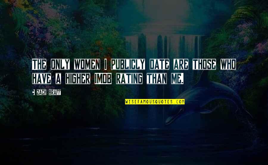 I'm Higher Than Quotes By Zach Braff: The only women I publicly date are those