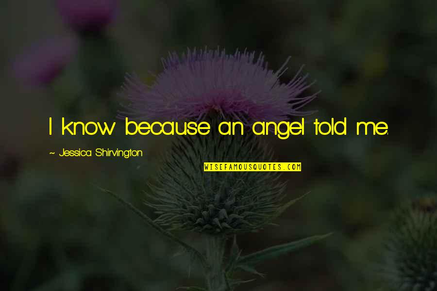 Im Ignorant Quotes By Jessica Shirvington: I know because an angel told me.