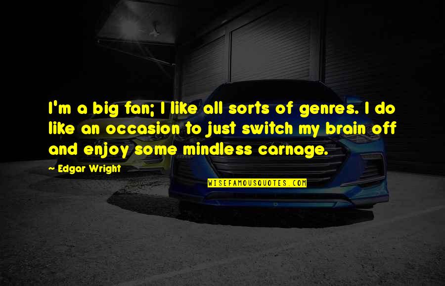 I'm Just A Fan Quotes By Edgar Wright: I'm a big fan; I like all sorts