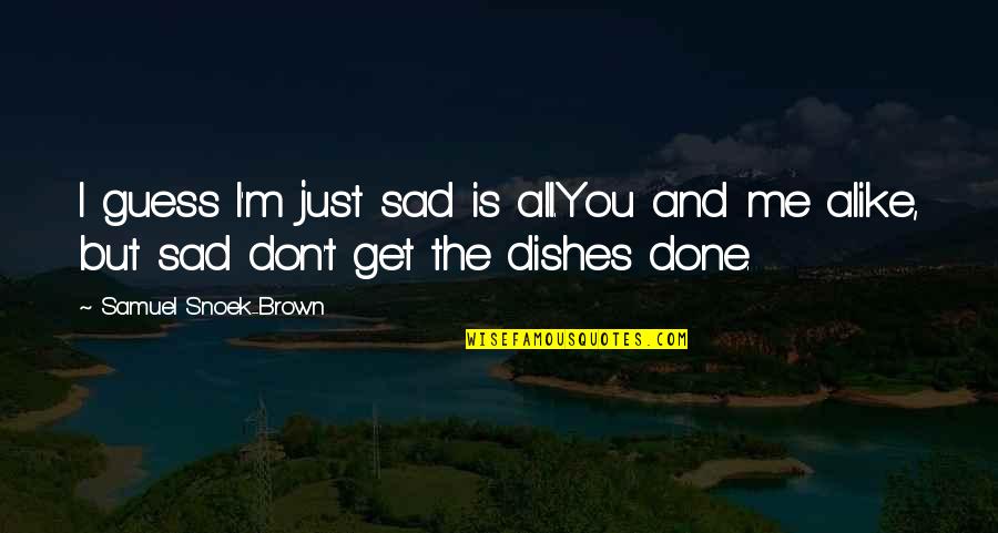 I'm Just Done Quotes By Samuel Snoek-Brown: I guess I'm just sad is all.You and