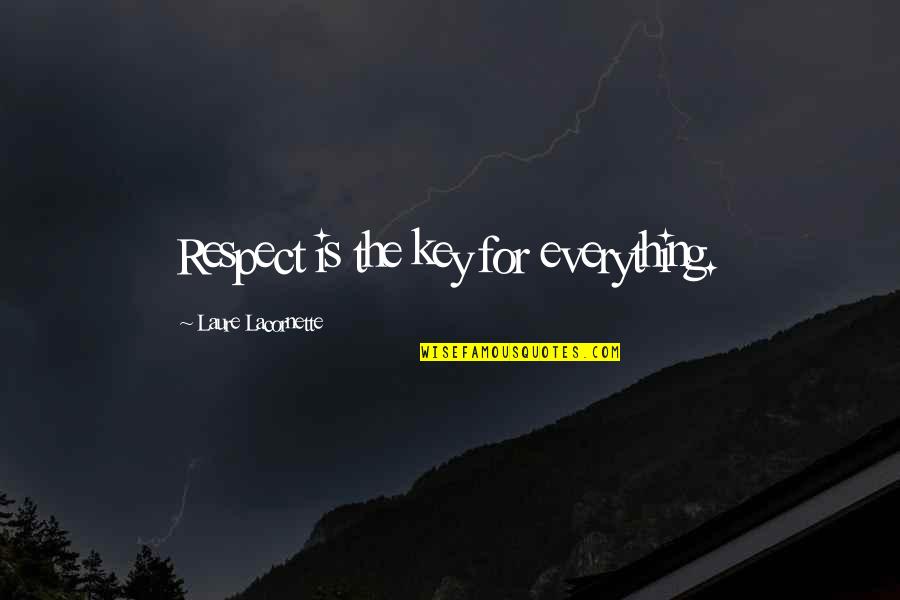 I'm Just Here For The Comments Quotes By Laure Lacornette: Respect is the key for everything.