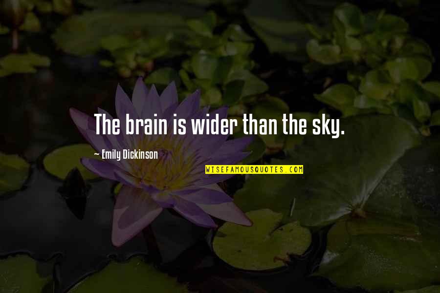 Im Just Spitballing Here Quote Quotes By Emily Dickinson: The brain is wider than the sky.