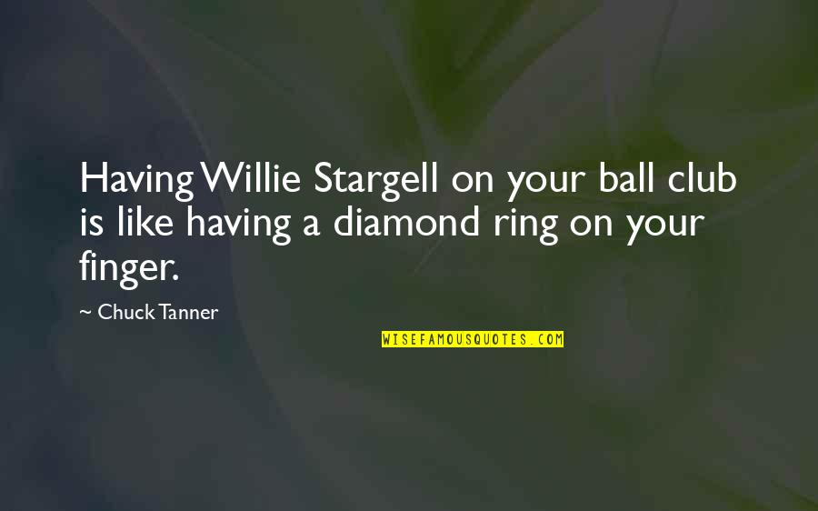 I'm Like A Diamond Quotes By Chuck Tanner: Having Willie Stargell on your ball club is
