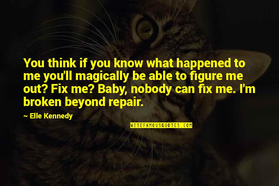 I'm Nobody Quotes By Elle Kennedy: You think if you know what happened to