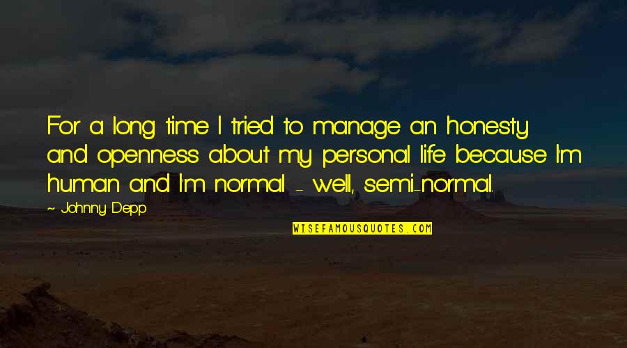 I'm Normal Quotes By Johnny Depp: For a long time I tried to manage