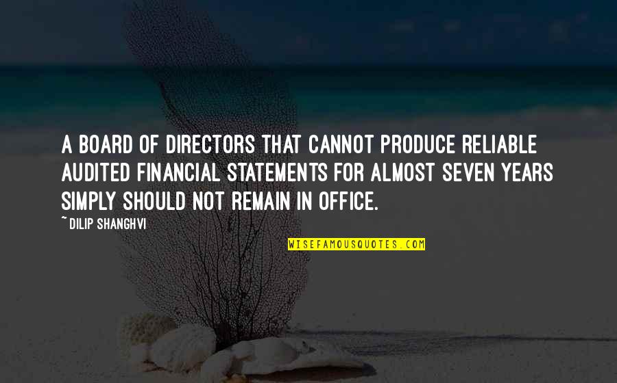 Im Not A One Night Stand Kind Of Girl Quotes By Dilip Shanghvi: A board of directors that cannot produce reliable