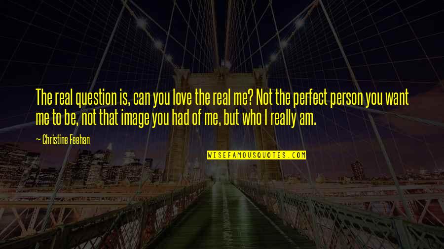 I'm Not A Perfect Person For You Quotes By Christine Feehan: The real question is, can you love the