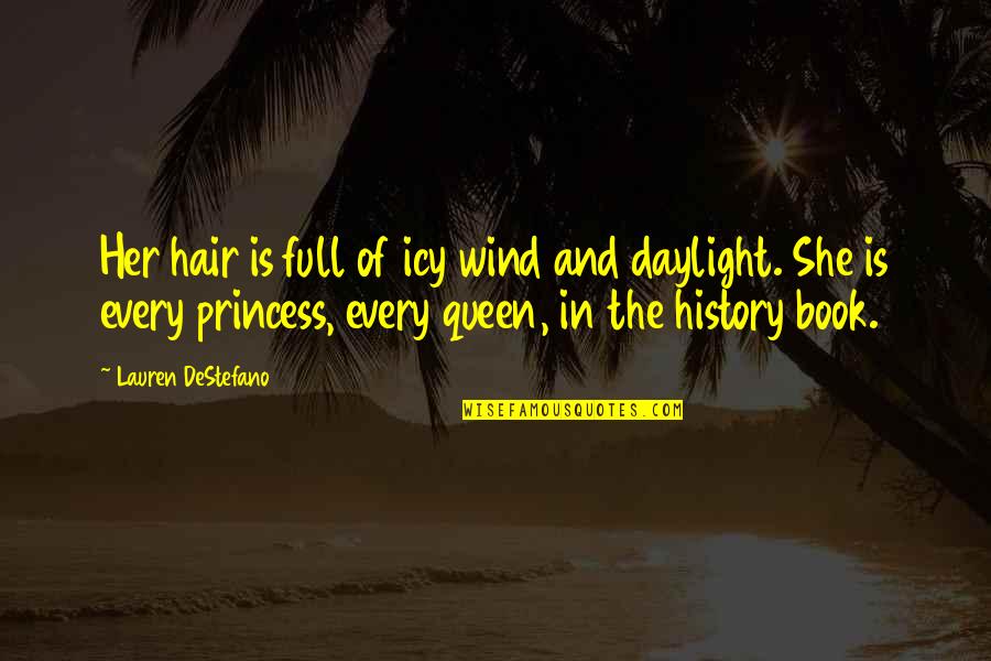 I'm Not A Princess I'm A Queen Quotes By Lauren DeStefano: Her hair is full of icy wind and