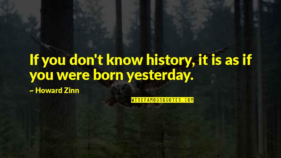 I'm Not Born Yesterday Quotes By Howard Zinn: If you don't know history, it is as