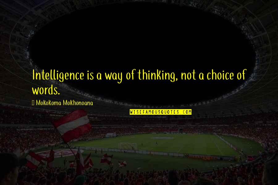 I'm Not Bothered Anymore Quotes By Mokokoma Mokhonoana: Intelligence is a way of thinking, not a I'm Not Bothered Anymore Quotes By Mokokoma Mokhonoana: Intelligence is a way of thinking, not a