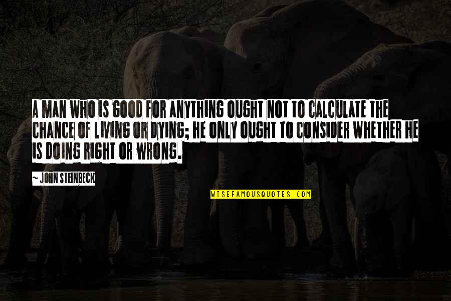 I'm Not Doing Anything Wrong Quotes By John Steinbeck: A man who is good for anything ought