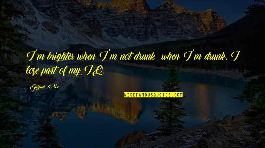 I'm Not Drunk Quotes By Gaspar Noe: I'm brighter when I'm not drunk; when I'm