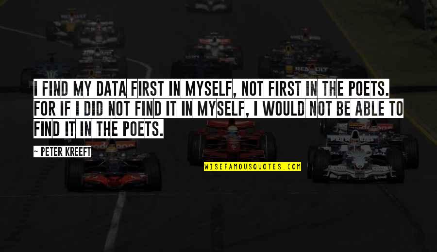 I'm Not Feeling Myself Quotes By Peter Kreeft: I find my data first in myself, not