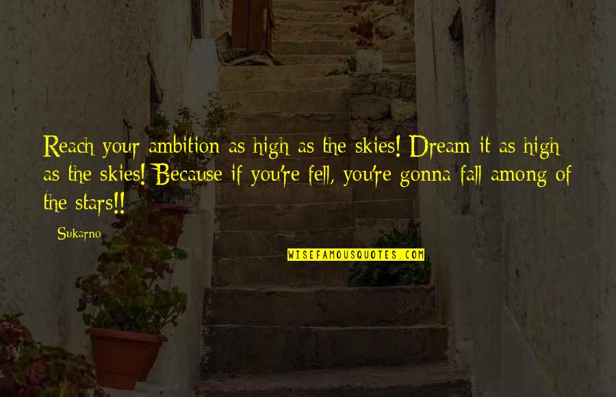 I'm Not Gonna Fall For You Quotes By Sukarno: Reach your ambition as high as the skies!