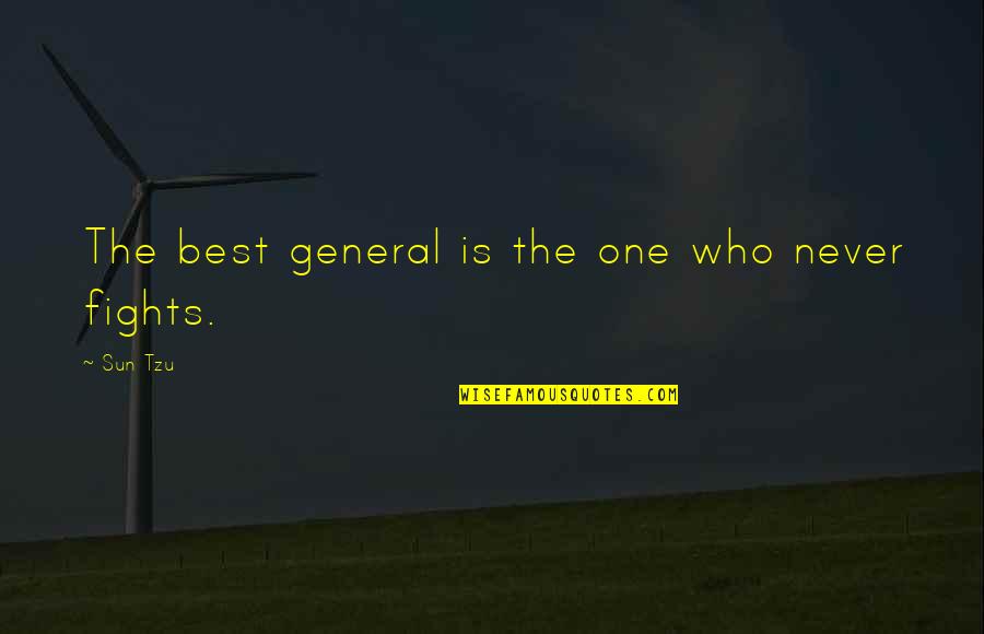 I'm Not Here To Play Games Quotes By Sun Tzu: The best general is the one who never