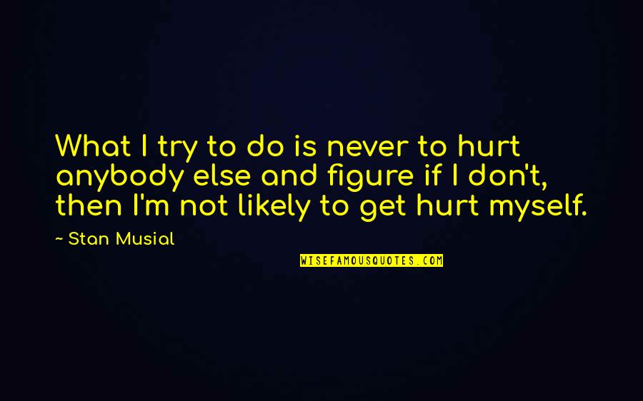 I'm Not Hurt Quotes By Stan Musial: What I try to do is never to