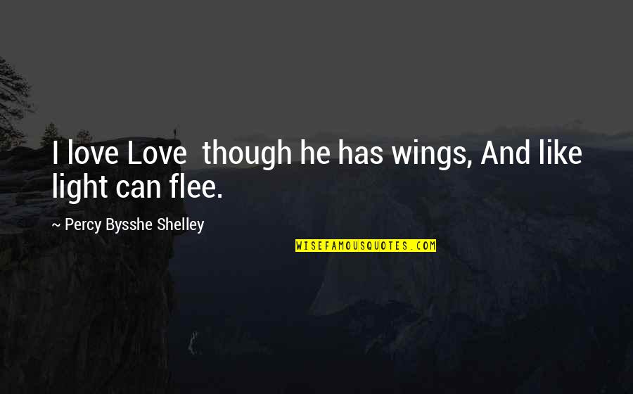 Im Not Just A Pretty Girl Quotes By Percy Bysshe Shelley: I love Love though he has wings, And