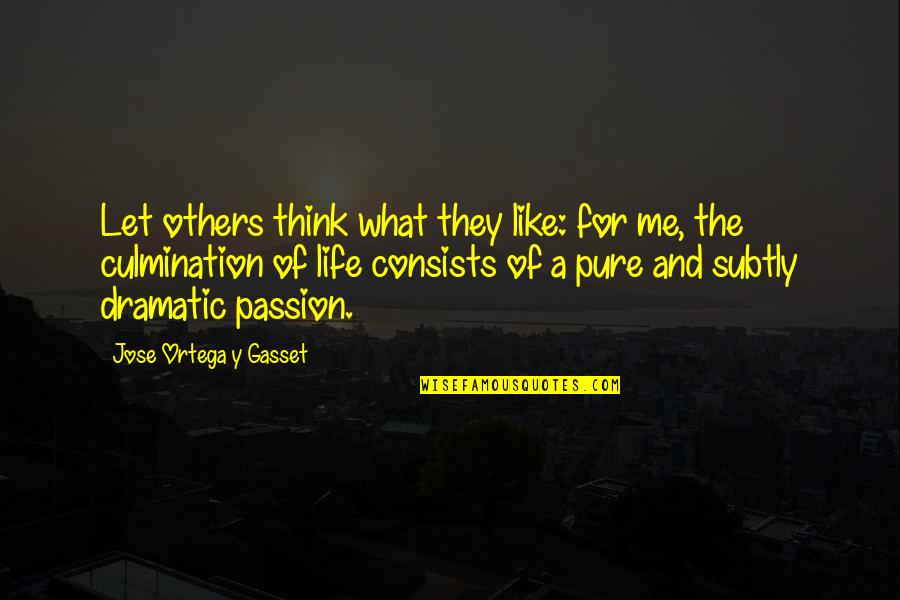 I'm Not Like Others Quotes By Jose Ortega Y Gasset: Let others think what they like: for me,