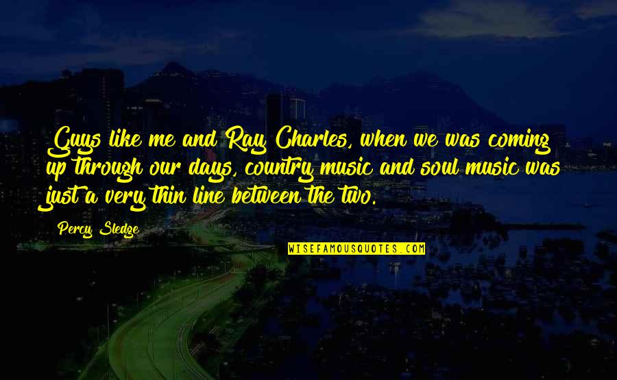 I'm Not Like The Other Guys Quotes By Percy Sledge: Guys like me and Ray Charles, when we