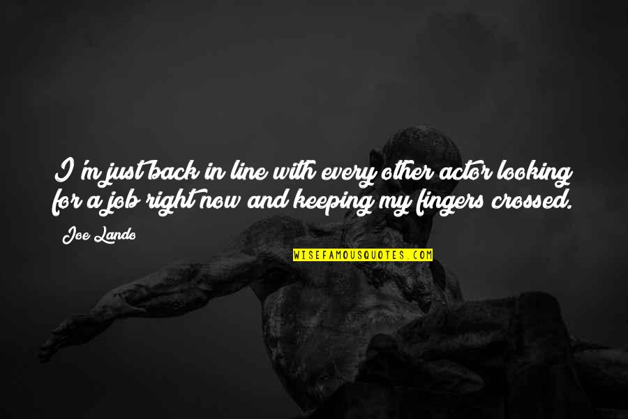 I'm Not Looking Back Quotes By Joe Lando: I'm just back in line with every other