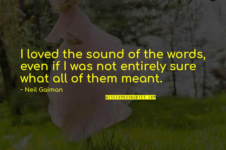 I'm Not Loved Quotes By Neil Gaiman: I loved the sound of the words, even