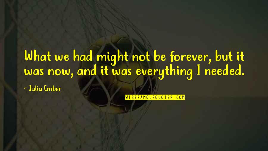 I'm Not Needed Quotes By Julia Ember: What we had might not be forever, but