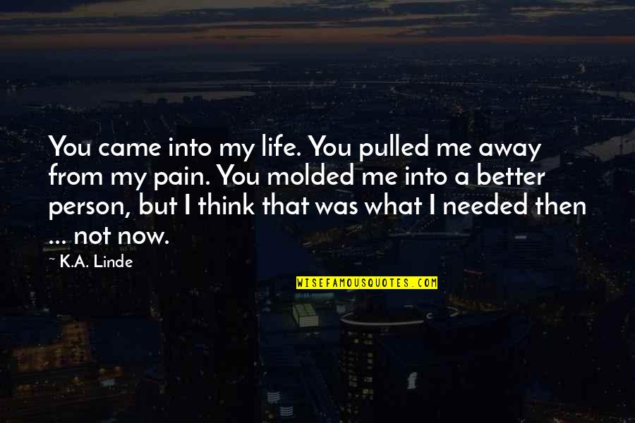 I'm Not Needed Quotes By K.A. Linde: You came into my life. You pulled me