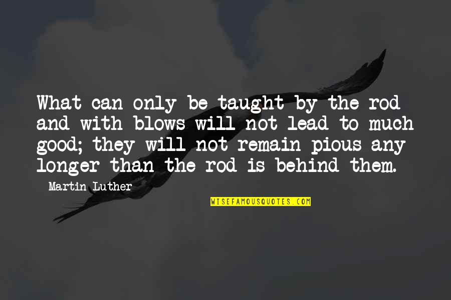 I'm Not Perfect But I'm Loyal Quotes By Martin Luther: What can only be taught by the rod