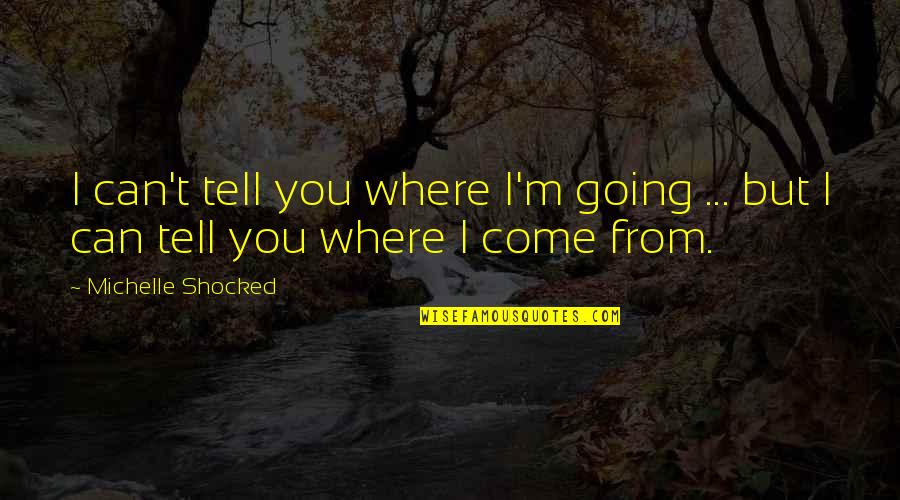 I'm Not Shocked Quotes By Michelle Shocked: I can't tell you where I'm going ...
