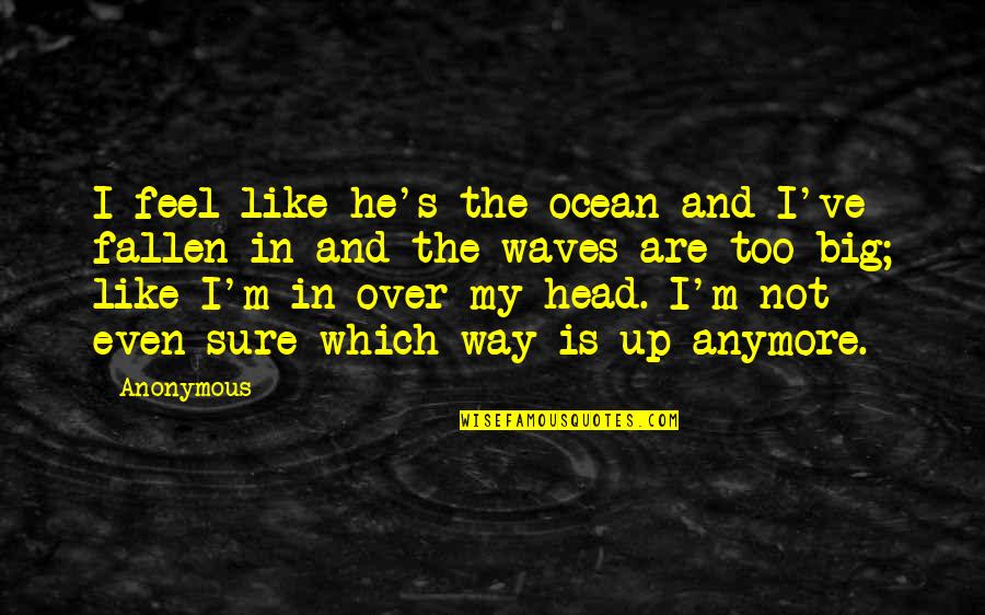 I'm Not Sure Anymore Quotes By Anonymous: I feel like he's the ocean and I've