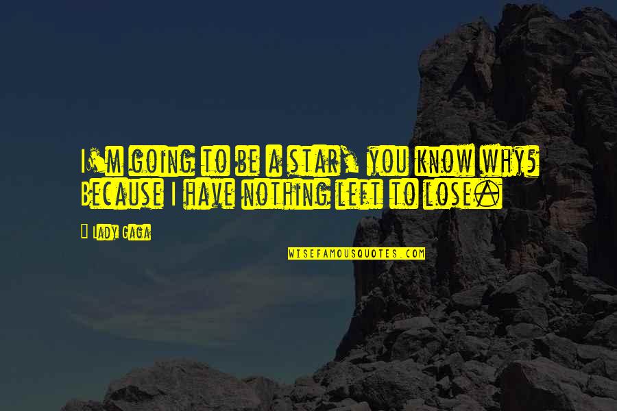 I'm Nothing To You Quotes By Lady Gaga: I'm going to be a star, you know