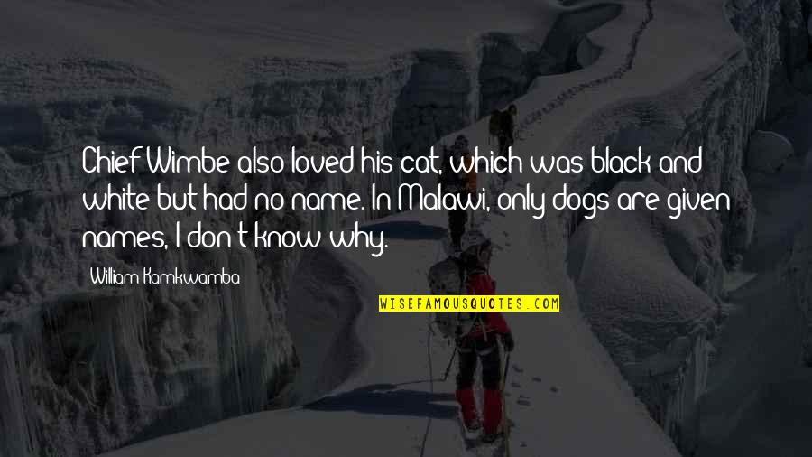 I'm Only His Quotes By William Kamkwamba: Chief Wimbe also loved his cat, which was
