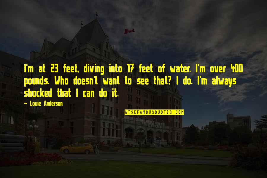 I'm Over It Quotes By Louie Anderson: I'm at 23 feet, diving into 17 feet