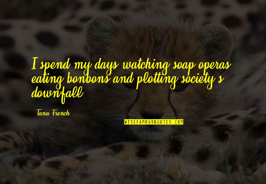 I'm Plotting Quotes By Tana French: I spend my days watching soap operas, eating