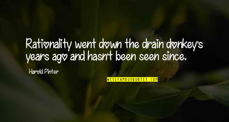 I'm Pregnant Picture Quotes By Harold Pinter: Rationality went down the drain donkey's years ago