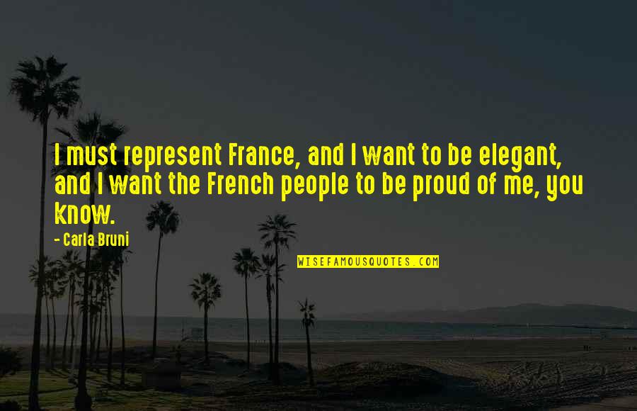 I'm Proud Of Me Quotes By Carla Bruni: I must represent France, and I want to