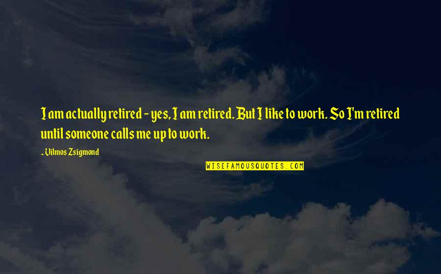 I'm Retired Quotes By Vilmos Zsigmond: I am actually retired - yes, I am I'm Retired Quotes By Vilmos Zsigmond: I am actually retired - yes, I am