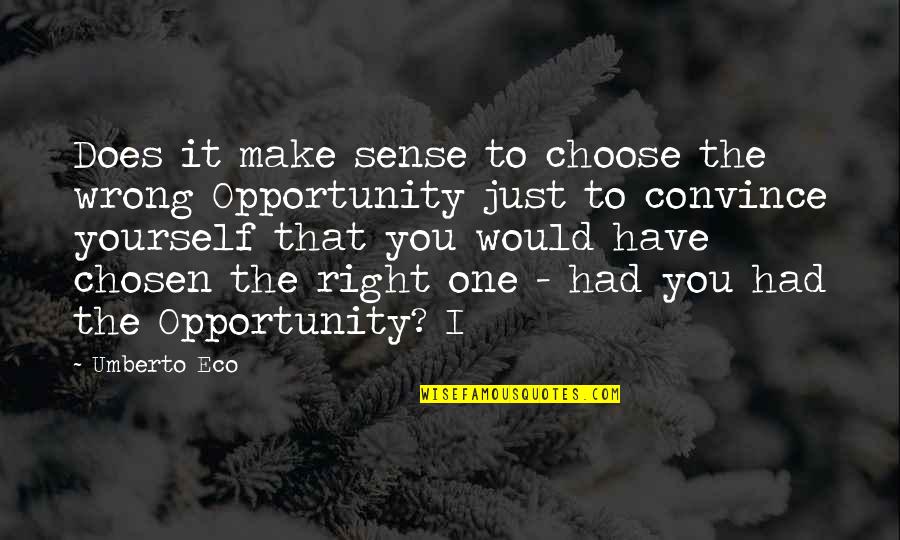 I'm Right You're Wrong Quotes By Umberto Eco: Does it make sense to choose the wrong