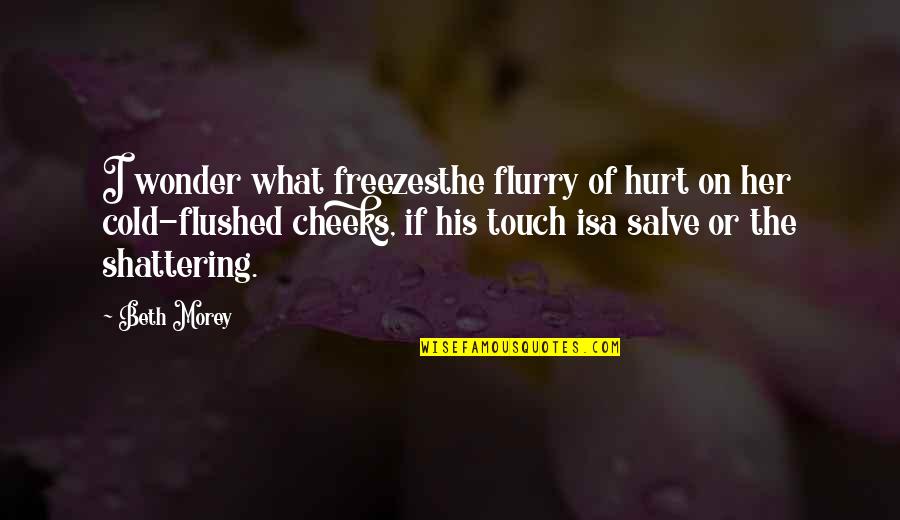 I'm Shattering Quotes By Beth Morey: I wonder what freezesthe flurry of hurt on
