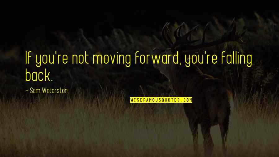 Im Sick To My Stomach Quotes By Sam Waterston: If you're not moving forward, you're falling back.