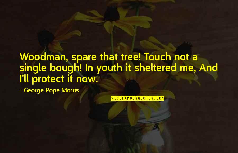 I'm Single Now Quotes By George Pope Morris: Woodman, spare that tree! Touch not a single I'm Single Now Quotes By George Pope Morris: Woodman, spare that tree! Touch not a single